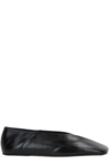 Jil Sander Square Ballet Flats In Nero