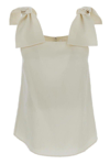 CHLOÉ BOW-STRAPPED SQUARE-NECK TANK TOP