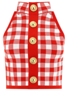Balmain 5-button Check-pattern Crop Top In Rosso