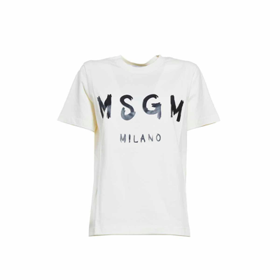 MSGM LOGO PRINTED CREWNECK T-SHIRT