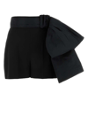 Alexander Mcqueen Women's Oversize Bow Tailored Shorts In Nero