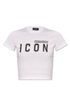 DSQUARED2 LOGO PRINTED CROPPED T-SHIRT