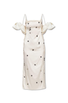 Jacquemus Chouchou Brodee Off-shoulder Mini Dress In Bianco