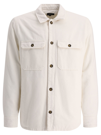 Apc A.p.c. Long Sleeved Buttoned Overshirt In White