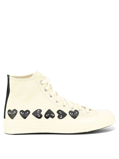 Comme Des Garçons Play X Converse Canvas High-top Sneakers In Beige