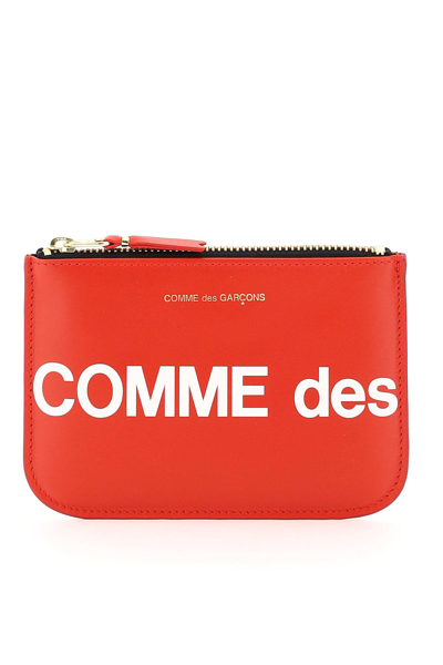 Comme Des Garçons Comme Des Garcons Wallet Huge Logo Pouch In Red