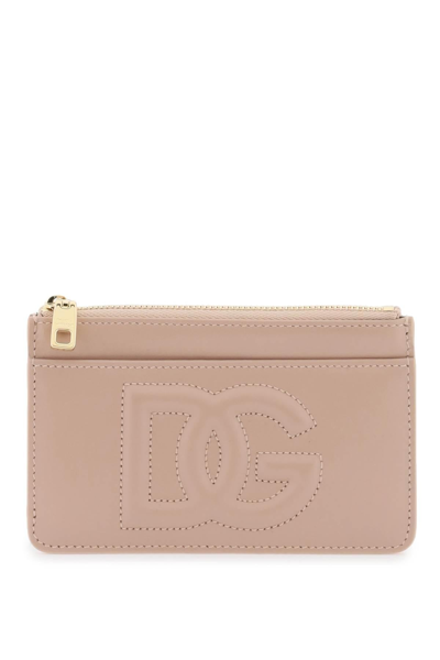 Dolce & Gabbana Cardholder With Dg Logo In Neutro