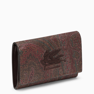 Etro Paisley Wallet In Coated Canvas