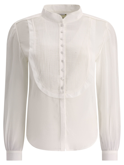 Isabel Marant Balesa Cotton And Silk Shirt In White