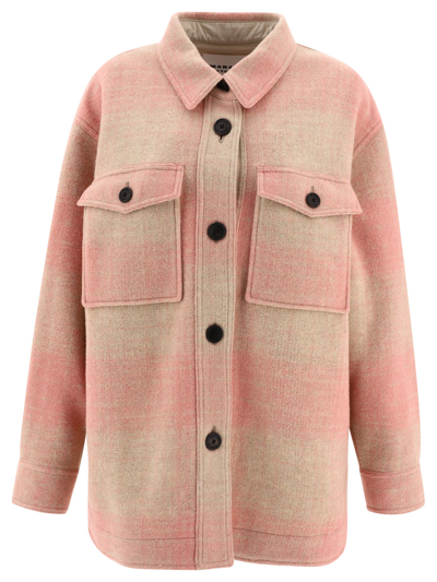 Isabel Marant Faxon Buttoned Overshirt In Pink