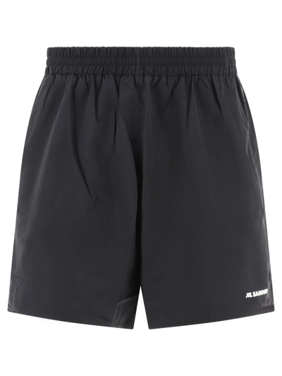 Jil Sander Shorts In Technical Fabric In Black