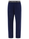 Marni Mens Blue Kyanite Branded-waistband Straight-leg Relaxed-fit Cotton-jersey Trousers