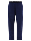 Marni Mens Blue Kyanite Branded-waistband Straight-leg Relaxed-fit Cotton-jersey Trousers In Navy Blue