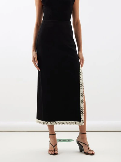 By Malene Birger Gabie Maxi Skirt With Crochet Trims In Black