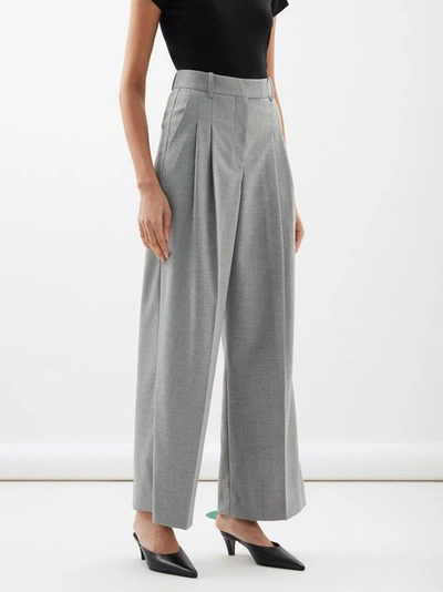 By Malene Birger Cymbaria Wide Pants In T5m Grey Melange