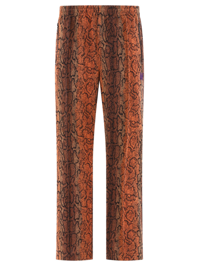 Needles Animal Print Track Trousers With Elastic Waistband In Orange