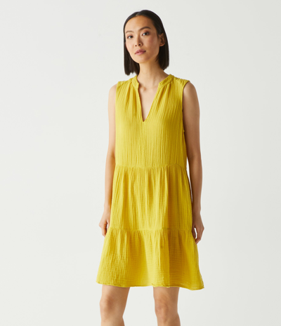 Michael Stars Daisy Gauze Dress In Key Lime