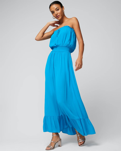 White House Black Market Strapless Maxi Coverup In Sky Blue