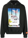 Heron Preston Censored Graphic-print Cotton Hoodie In Black