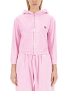 Alexander Wang T T By Alexander Wang Velour Sweatshirt In Pink