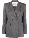 Vivienne Westwood Structured Wool-cashmere Blazer With Flap Pockets In Black