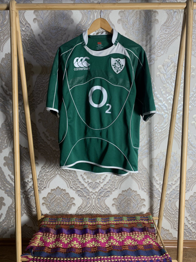 Pre-owned Canterbury Of New Zealand X England Rugby League Vintage Canterbury Ireland Irfu Irish O2 Rugby Jersey In Green