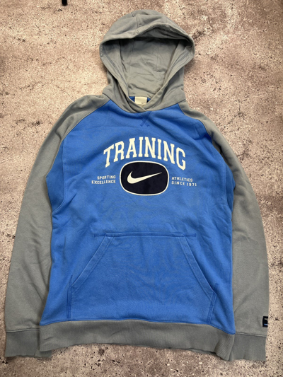 Pre-owned Nike X Vintage Nike Vintage Training Sporting Excellence Big Logo Hoodie In Blue