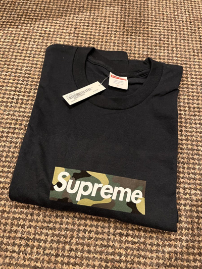 Pre-owned Supreme Box Logo Camo Shirt F/w23 Navy In Blue