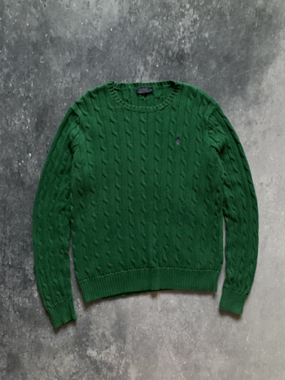 Pre-owned Polo Ralph Lauren X Vintage Polo Ralph Laurent Mini Logo Sweater Knitwear Y2k In Green