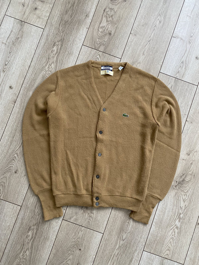 Pre-owned Lacoste X Vintage Lacoste Cardigan Made In Usa In Brown