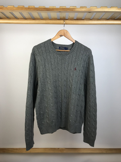 Pre-owned Polo Ralph Lauren X Vintage Polo Ralph Laurent Knit Crewneck Sweater Y2k In Grey