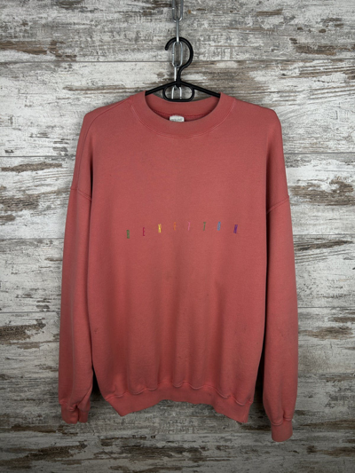 Pre-owned United Colors Of Benetton X Vintage Mens Vintage United Colors Of Benetton Sweatshirt Big Logo In Pink