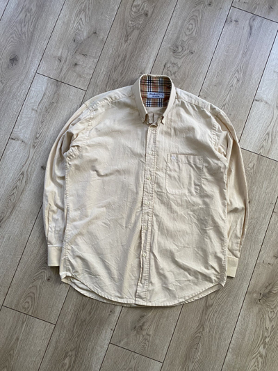 Pre-owned Burberry X Vintage Burberrys Shirt Button Up Nova Check Y2k In Tan
