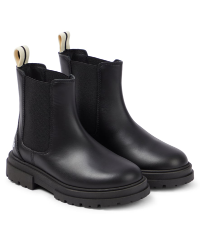 Palm Angels Kids' Leather Chelsea Boots In Black