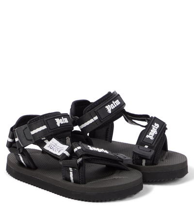 Palm Angels Kids' X Suicoke Logo Sandals In Black