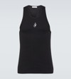 Jw Anderson Black Sleeveless Top With Logo Embroidery On The Front In Black