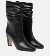 MANOLO BLAHNIK CALASSO LEATHER ANKLE BOOTS