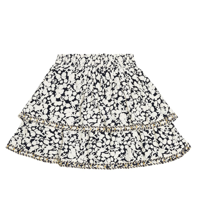 Scotch & Soda Kids' Floral Tiered Skirt In Multicoloured