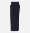 Max Mara Circeo Wool Maxi Skirt In Blue