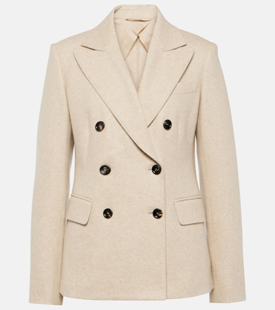 Max Mara Calata Cashmere And Wool Blazer In Beige