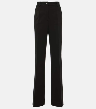 Dolce & Gabbana Milano High-rise Jersey Flared Pants In Black