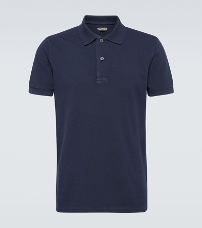 Tom Ford Cotton Piqué Polo Shirt In White