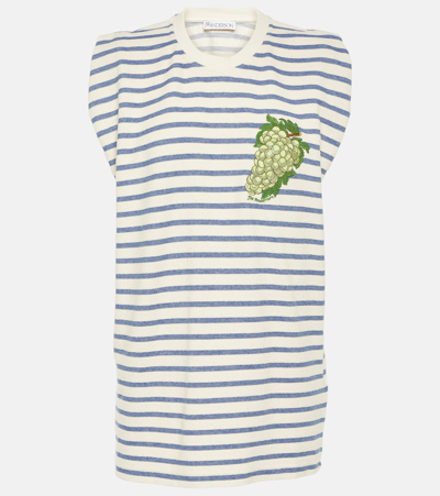 Jw Anderson Striped Cotton Jersey Top In Multicoloured