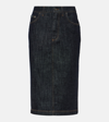 Dolce & Gabbana Denim Pencil Midi Skirt In Blue