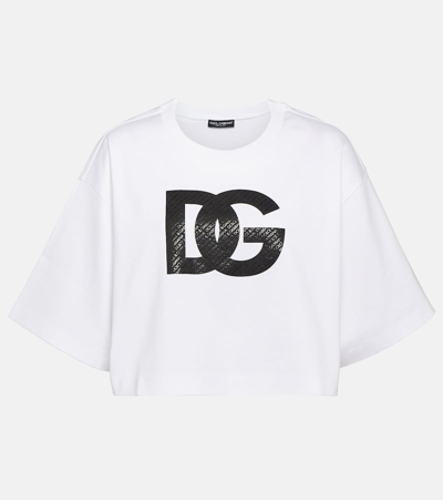 Dolce & Gabbana Logo Cotton Jersey T-shirt In White