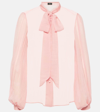Etro Bow-detail Silk Blouse In Pink