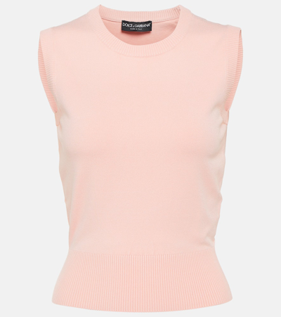 Dolce & Gabbana Knitted Tank Top In Pink