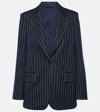 Max Mara Aceri Pinstriped Cotton, Cashmere And Silk-blend Blazer In Blue