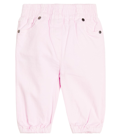 Stella Mccartney Baby Cotton Blend Pants In Pink