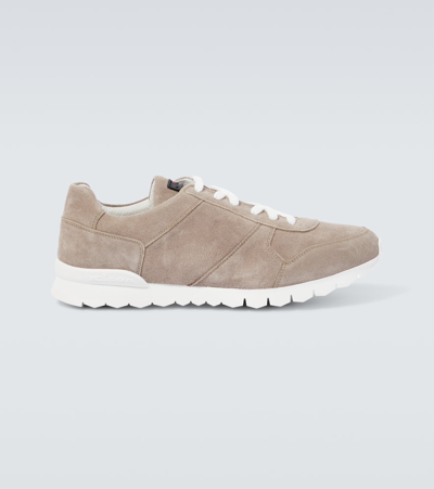 Kiton Suede Sneakers In Beige